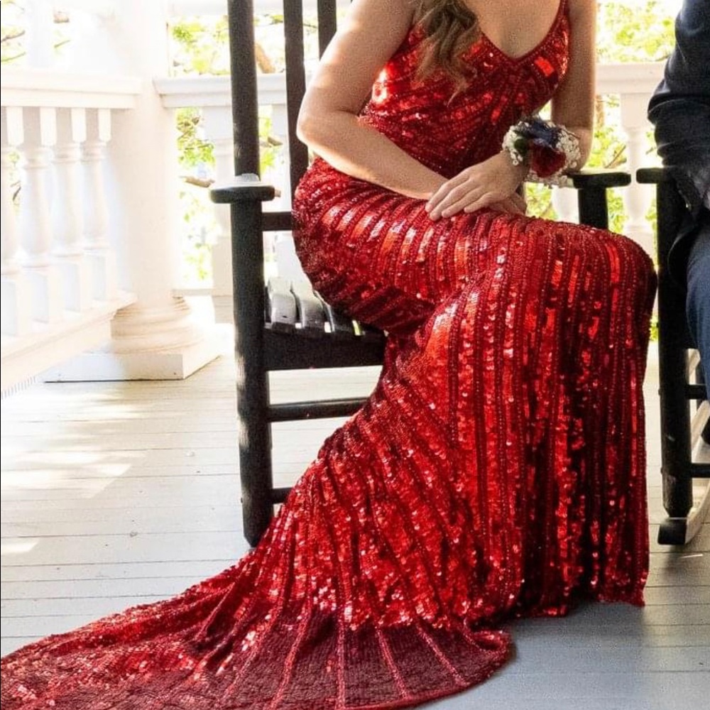 Sherri Hill style 51206 in red. Size 4